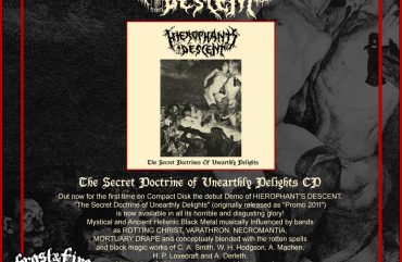 HIEROPHANT’S DESCENT The Secret Doctrine of Unearthly Delights CD – OUT NOW!!!